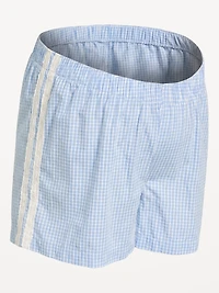 Maternity Poplin Boxer Pajama Shorts