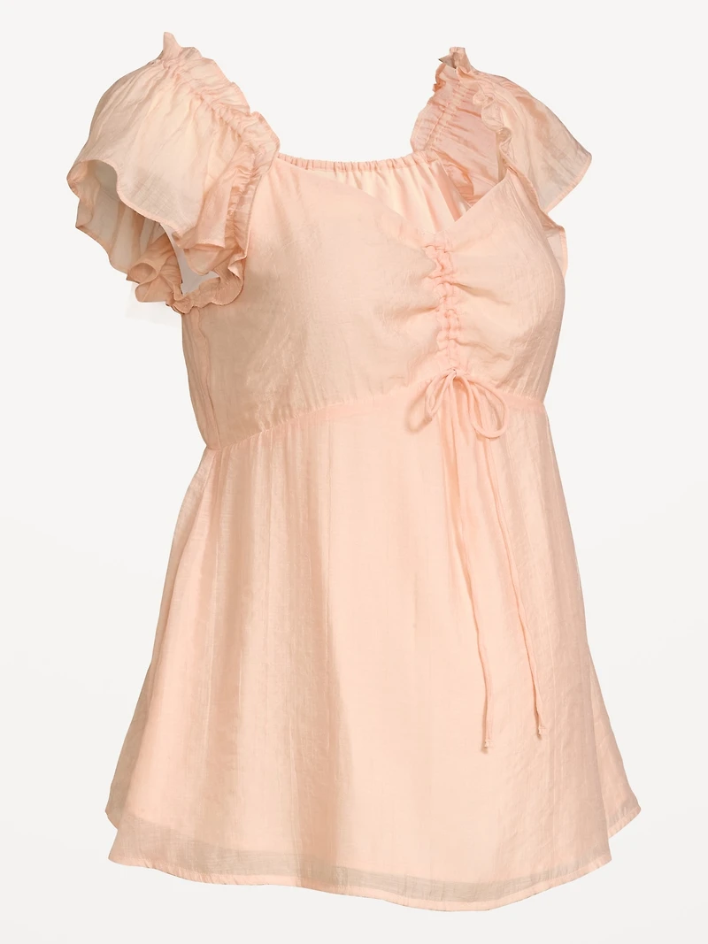 Maternity Ruffle-Sleeve Top