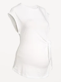 Maternity Short-Sleeve Side-Tie Top