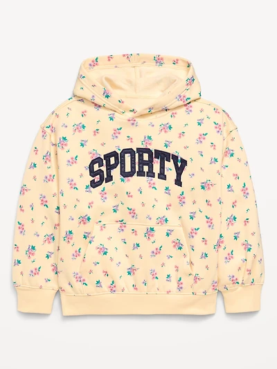 Printed Loose Pullover Hoodie for Girls