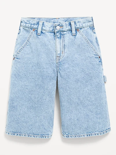 Below Knee Ultra Baggy Carpenter Jean Shorts for Boys