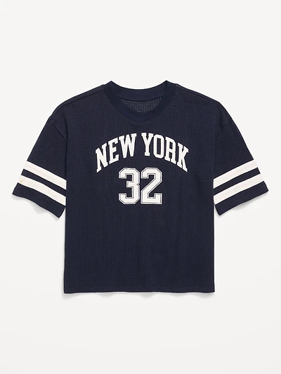 Oversized Mesh Graphic Football T-Shirt for Boys