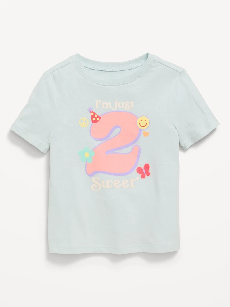 Short-Sleeve Birthday Graphic T-Shirt for Toddler Girls