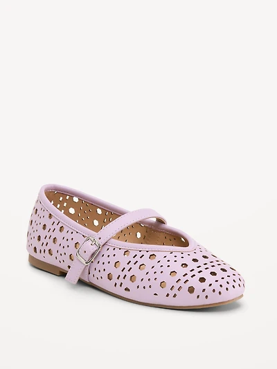 Faux-Leather Mary Jane Ballet Flats for Girls