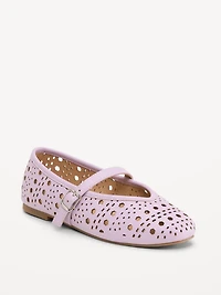 Faux-Leather Mary Jane Ballet Flats for Girls