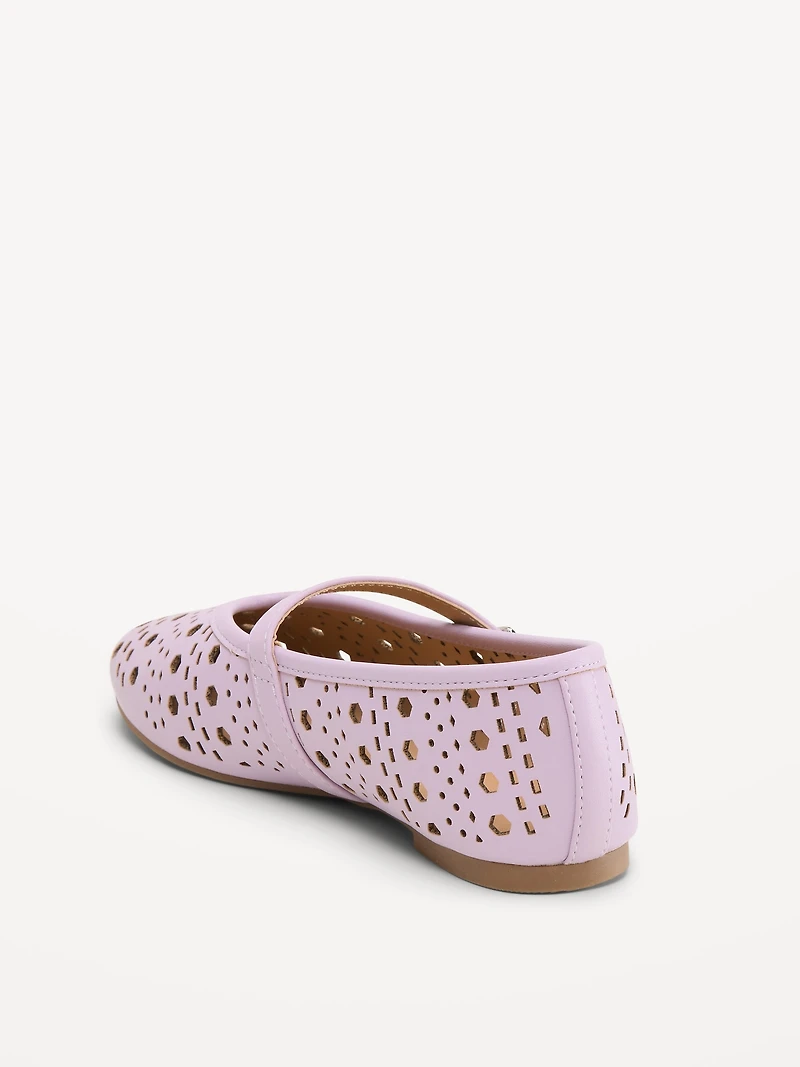 Faux-Leather Mary Jane Ballet Flats for Girls
