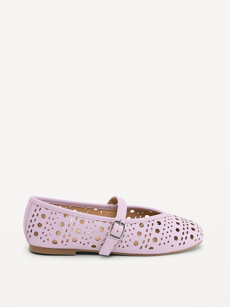 Faux-Leather Mary Jane Ballet Flats for Girls