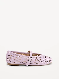 Faux-Leather Mary Jane Ballet Flats for Girls