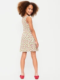 Sleeveless Fit and Flare Dress Biker Shorts Set for Girls