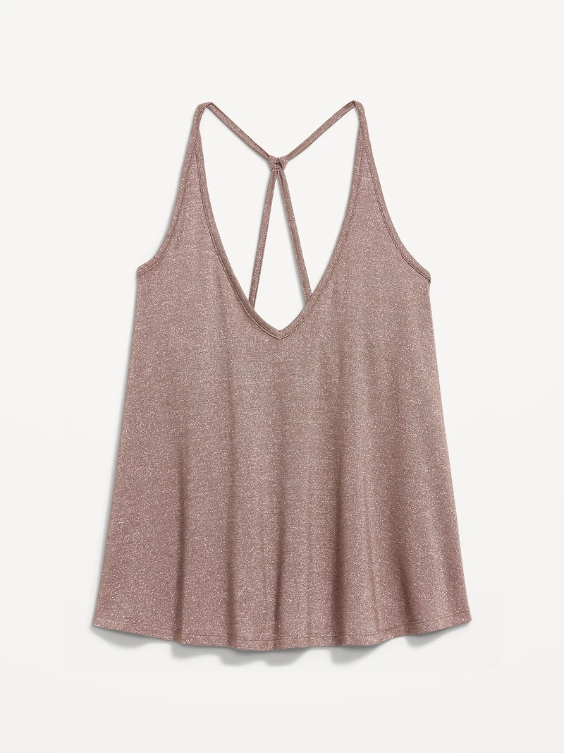 Strappy-Back Shimmer Swing Tank Top