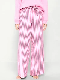 Poplin Wide-Leg Pajama Pants