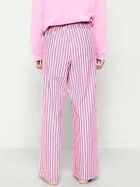 Poplin Wide-Leg Pajama Pants