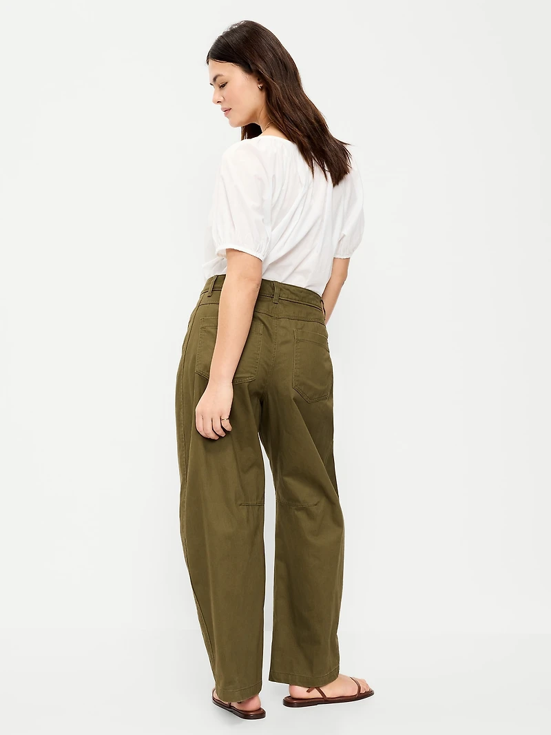 Mid-Rise Barrel Chino Pants