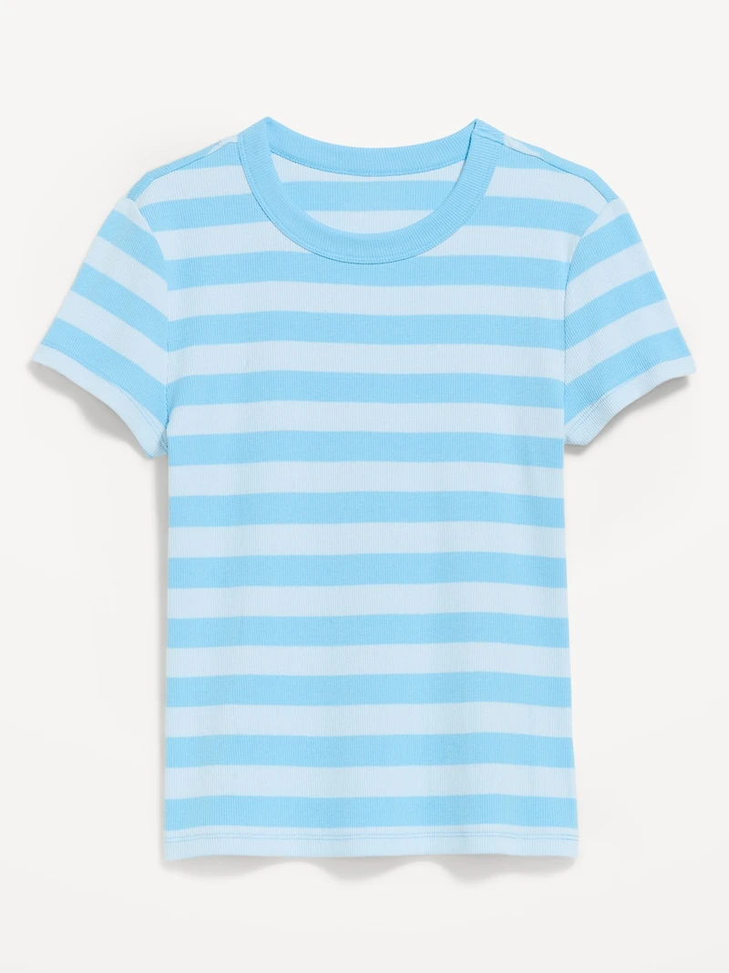 Snug Crew-Neck Ribbed T-Shirt