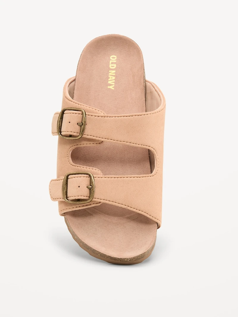 Faux-Suede Double-Strap Slide Sandals for Girls