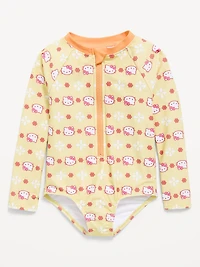 Hello Kitty® Zip-Front Rashguard One-Piece Swimsuit for Toddler Girls