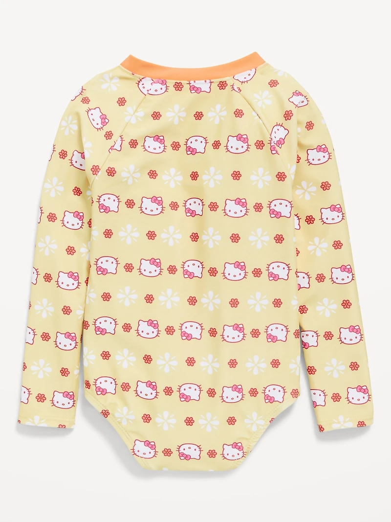 Hello Kitty® Zip-Front Rashguard One-Piece Swimsuit for Toddler Girls