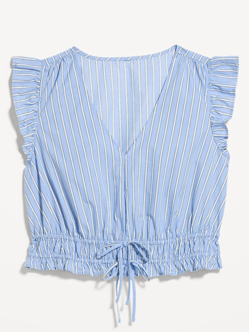 Flutter-Sleeve Poplin Top