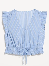 Flutter-Sleeve Poplin Top