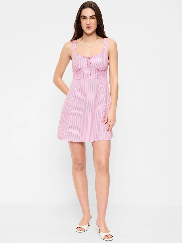 slim fit dress slacks Fit & Flare Tie-Strap Linen-Blend Mini Dress for Women  GAP (International)