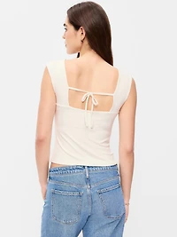 Cap-Sleeve Tie-Back Top