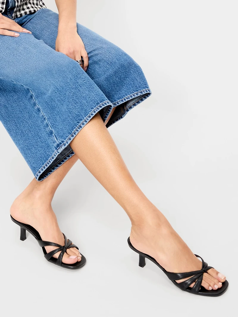 Strappy Kitten-Heel Sandals for Women