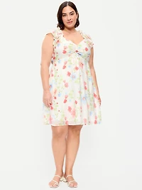 Flutter-Sleeve Fit & Flare Mini Dress