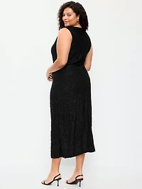 Side-Drape Jersey Jaquard Midi Dress