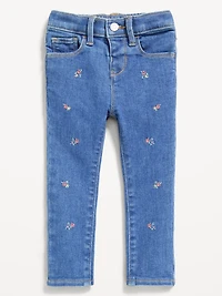High-Waisted Embroidered Rockstar 360° Stretch Jeggings for Toddler Girls