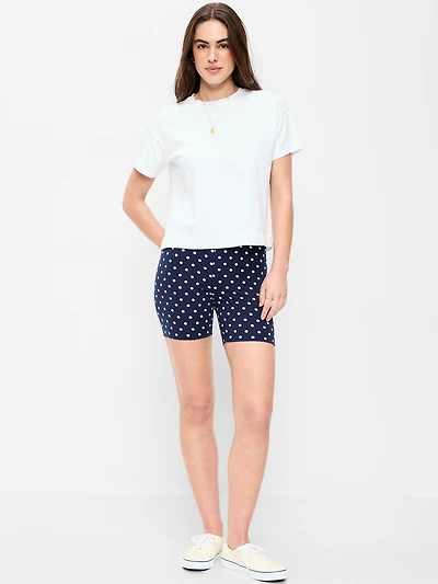 High-Waisted Jersey Biker Shorts - 6-inch inseam