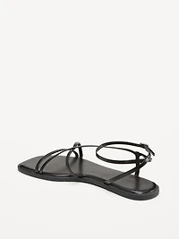 Strappy Faux-Leather Sandals
