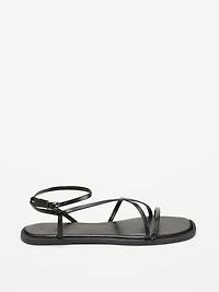 Strappy Faux-Leather Sandals