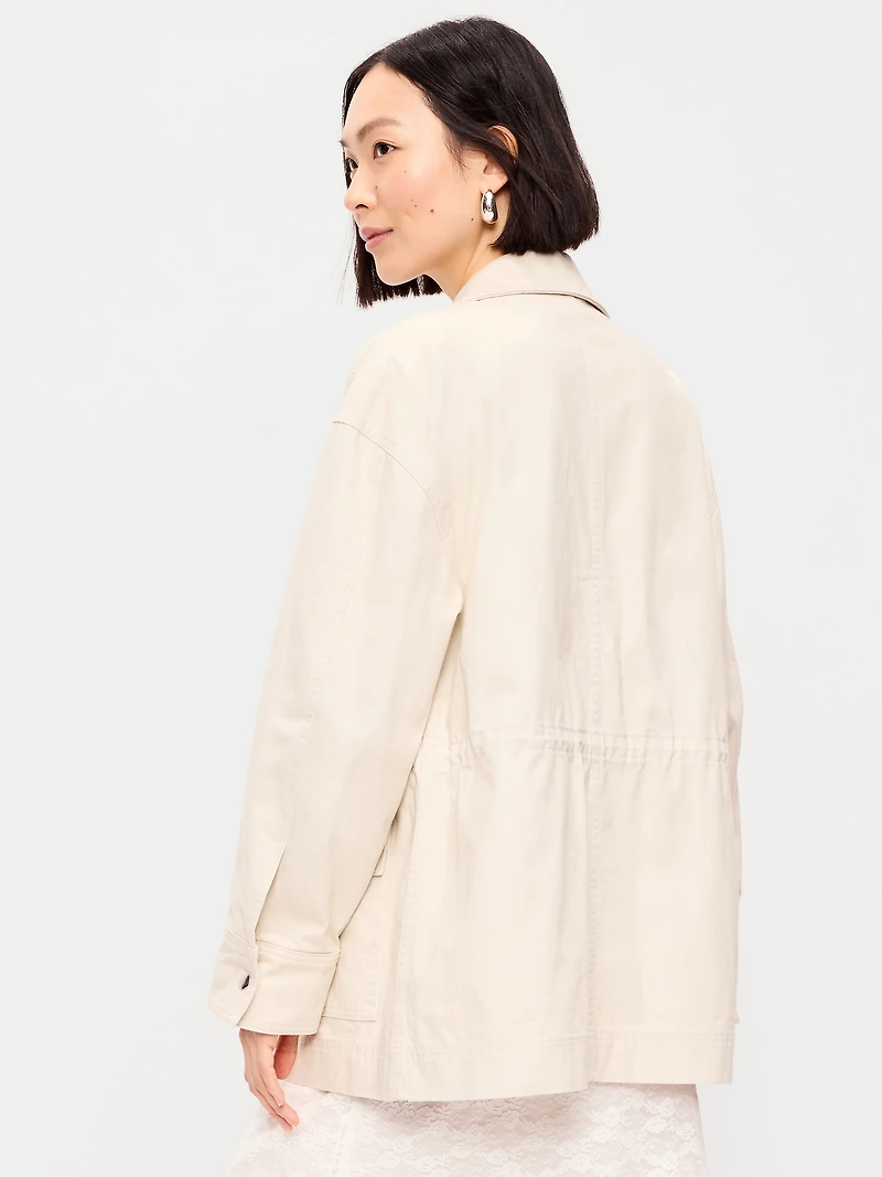 Cinched-Waist Utility Jacket