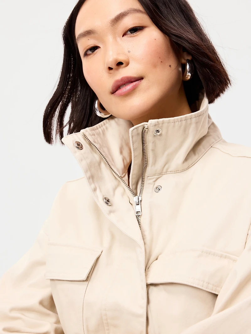Cinched-Waist Utility Jacket