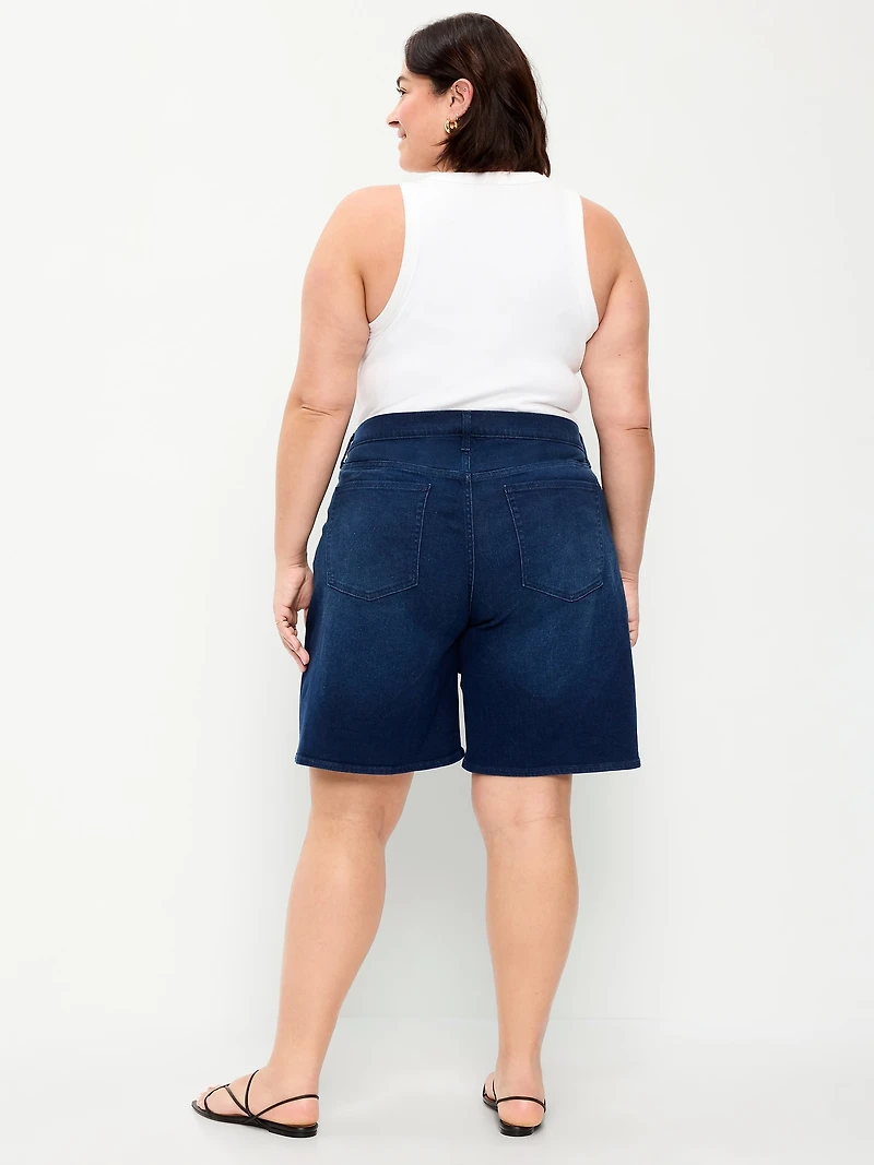 High-Waisted Wow Bermuda Jean Shorts -- 9-inch inseam