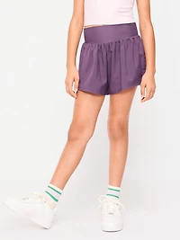 High-Waisted StretchTech Performance Shorts for Girls
