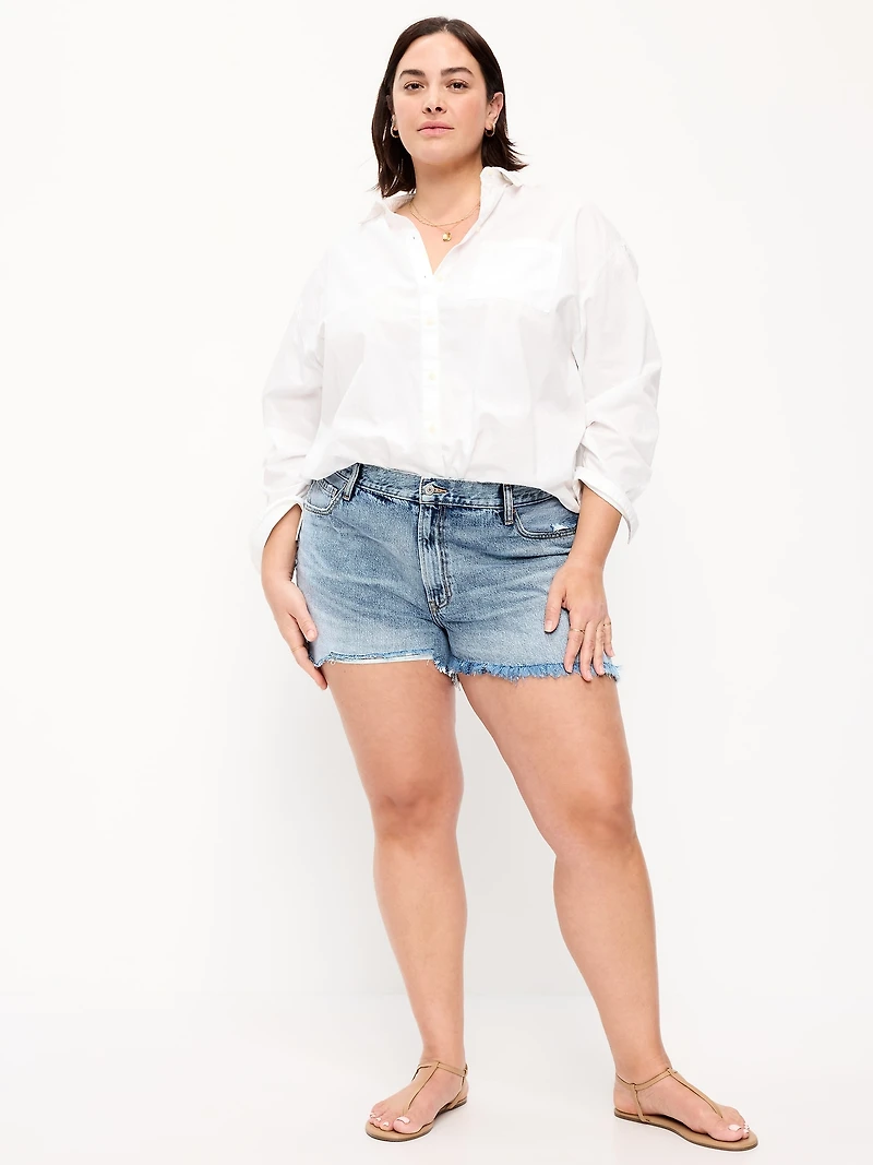Extra High-Waisted Denim Micro Short
