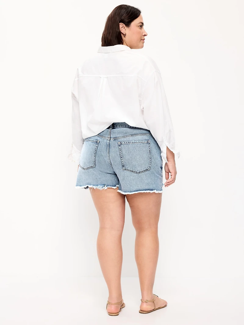 Extra High-Waisted Denim Micro Short