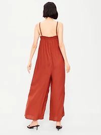 Airy Smocked-Top Jumpsuit