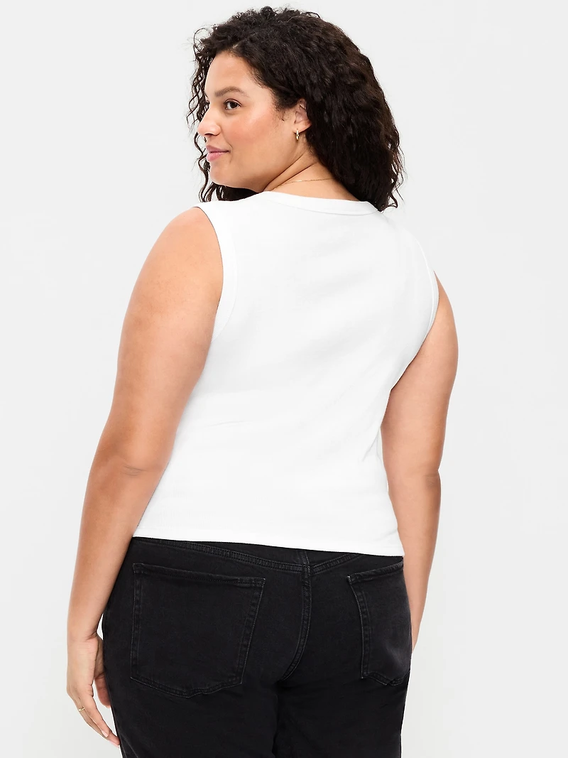 Snug Crop V-Neck Tank Top