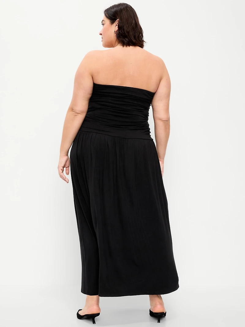 Fit & Flare Drop-Waist Maxi Tube Dress