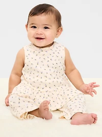 Sleeveless Ribbed Peplum Top and Pants Set for Baby