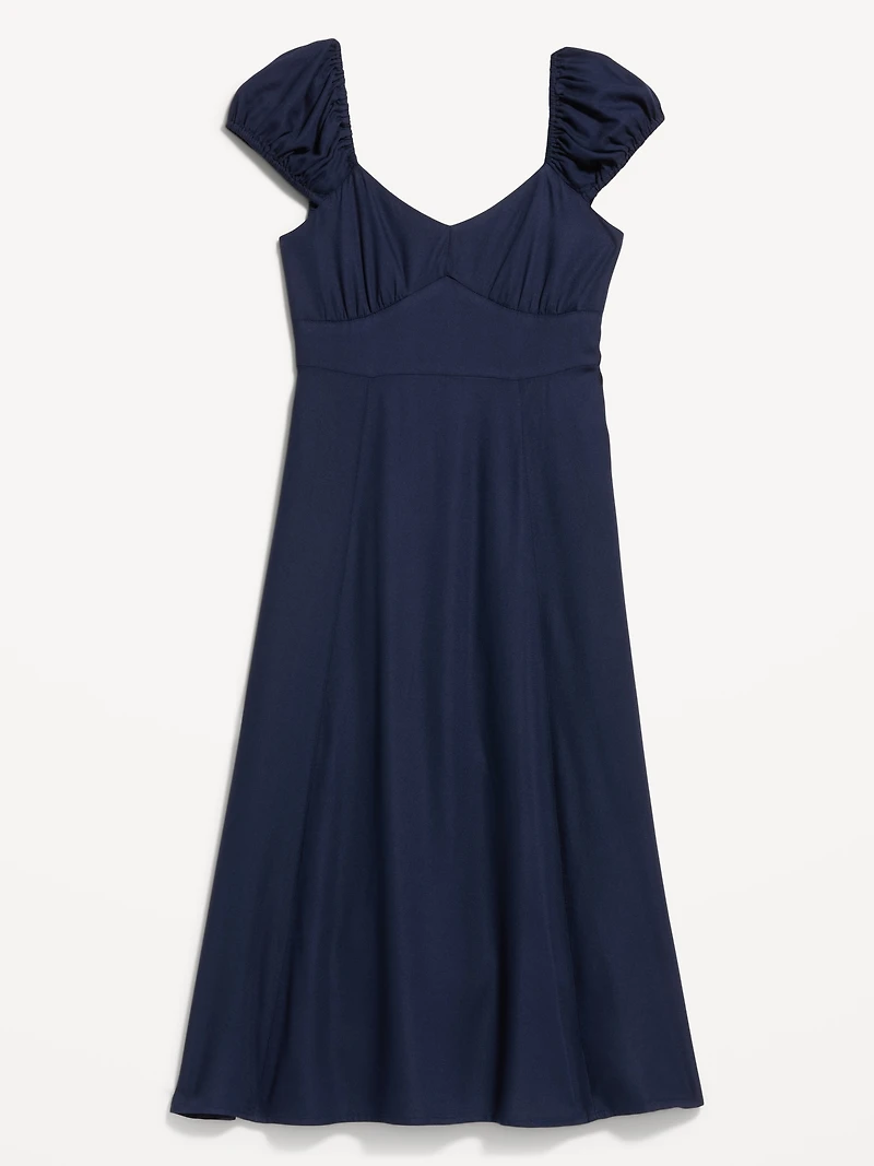 Short-Sleeve Fit & Flare Midi Dress