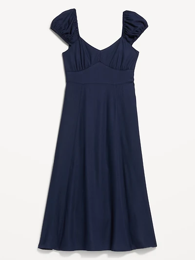 Short-Sleeve Fit & Flare Midi Dress