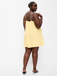 Ruffle-Trim Asymmetrical Mini Dress