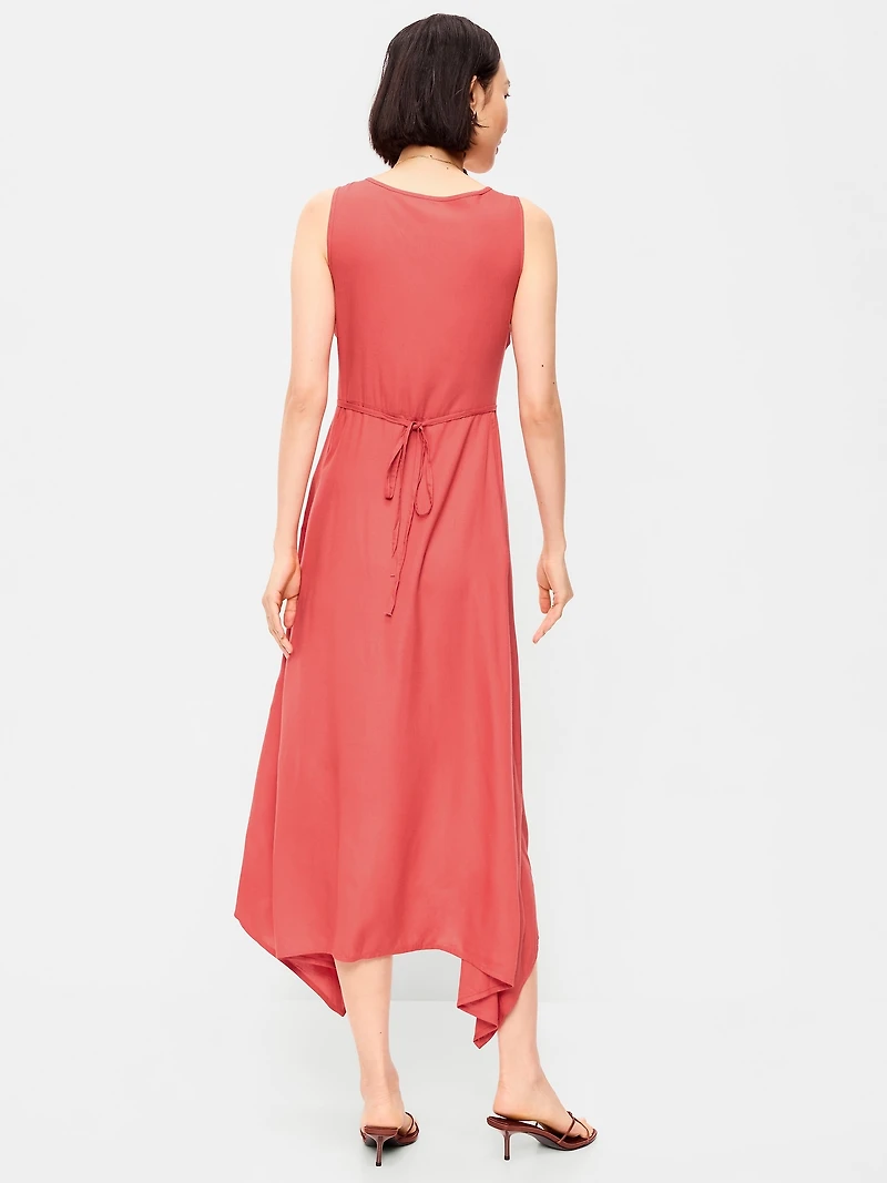 Handkerchief Hem Midi Dress