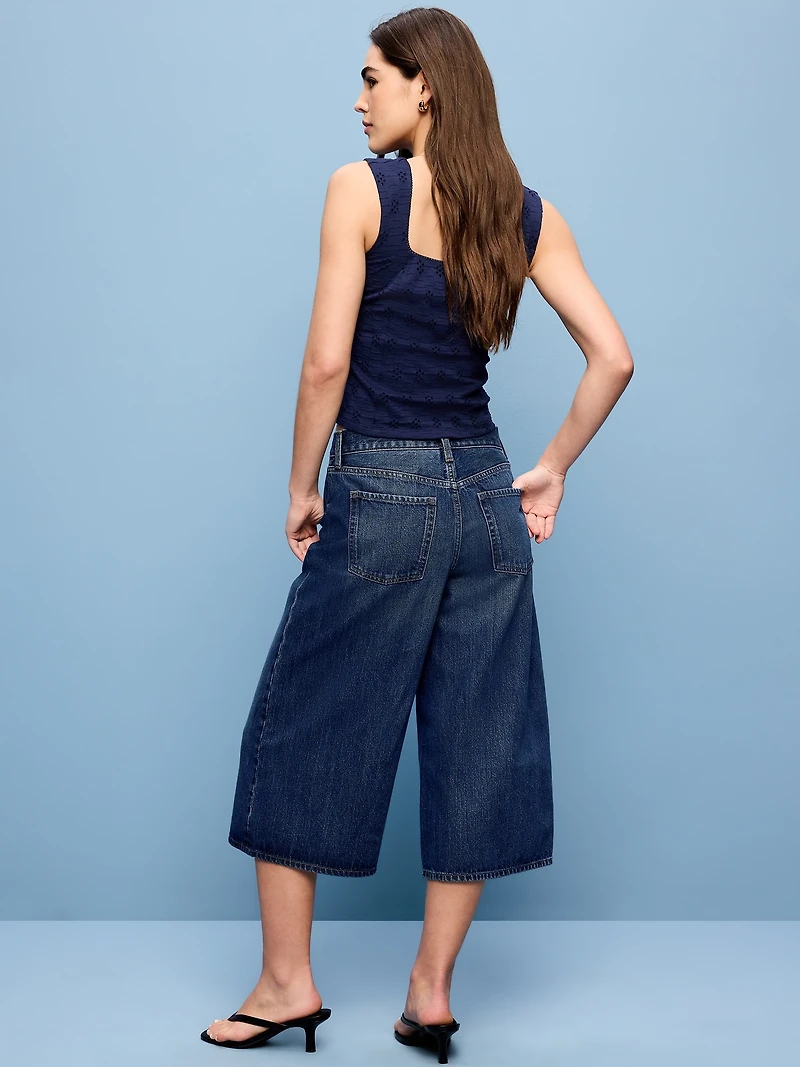 Mid-Rise Baggy Cropped Jeans
