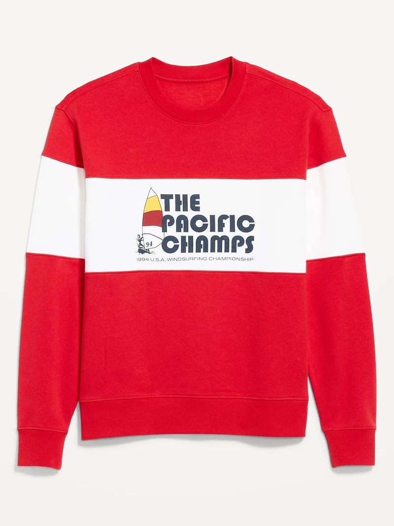 Loose Color-Block Crew-Neck Sweatshirt