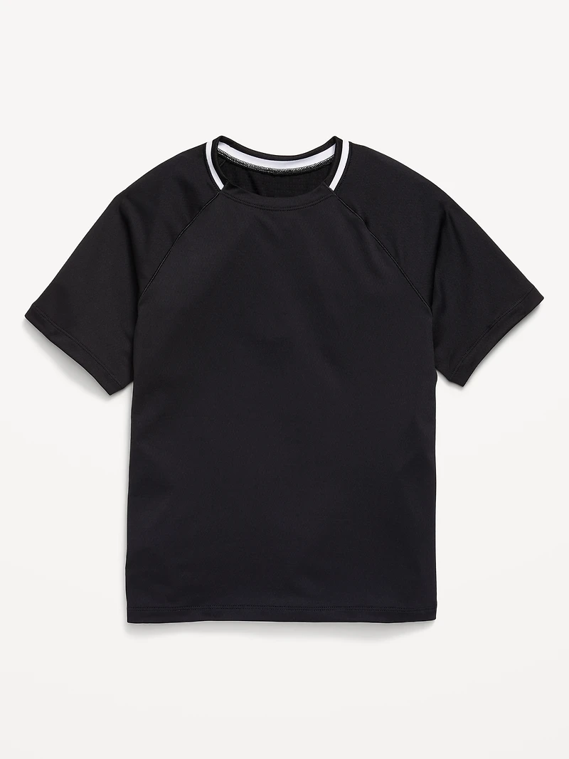 Short-Sleeve Textured Mesh Performance T-Shirt for Boys