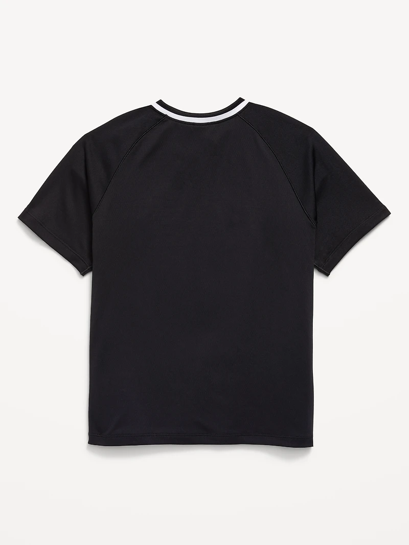Short-Sleeve Textured Mesh Performance T-Shirt for Boys